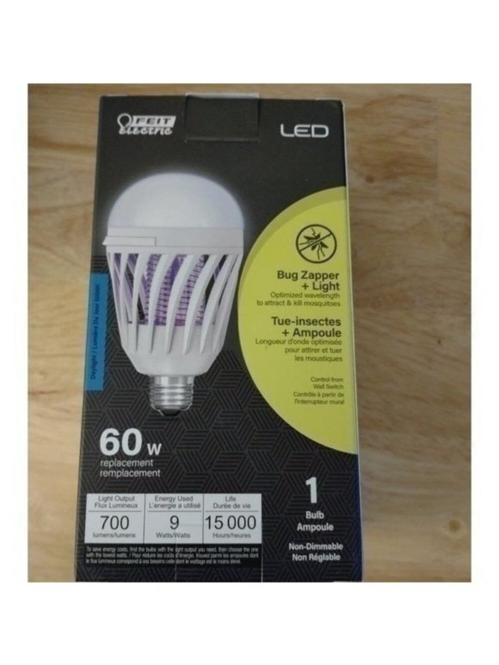 FEIT ELECTRIC BUG ZAPPER 60-WATT EQ DAYLIGHT LED LIGHT BULBS-NEW